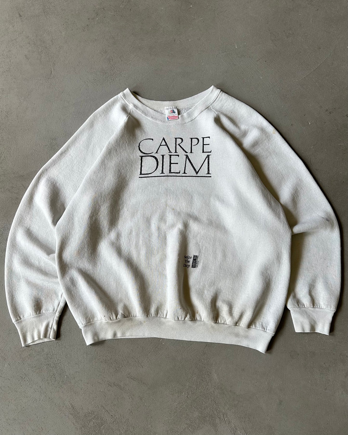 1980s - Distressed Carpe Diem Crewneck - L