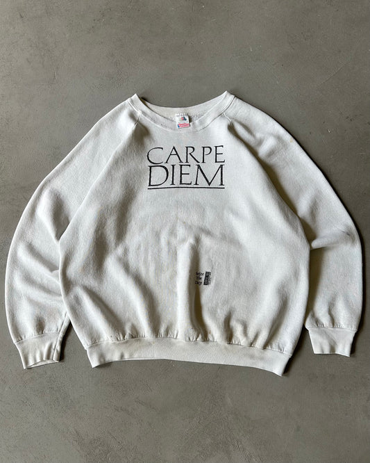 1980s - Distressed Carpe Diem Crewneck - L