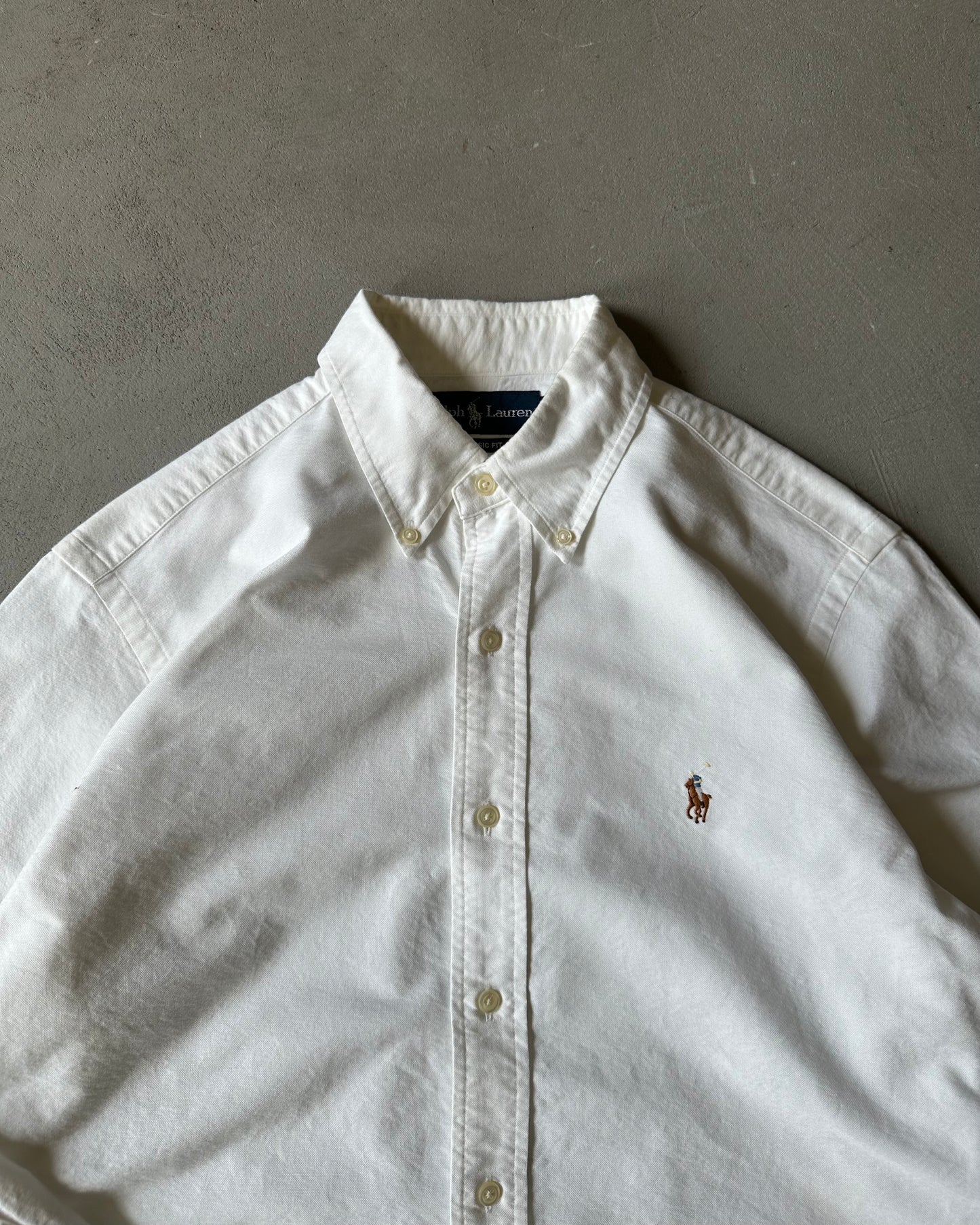 1990s - White Ralph Lauren Shirt - M