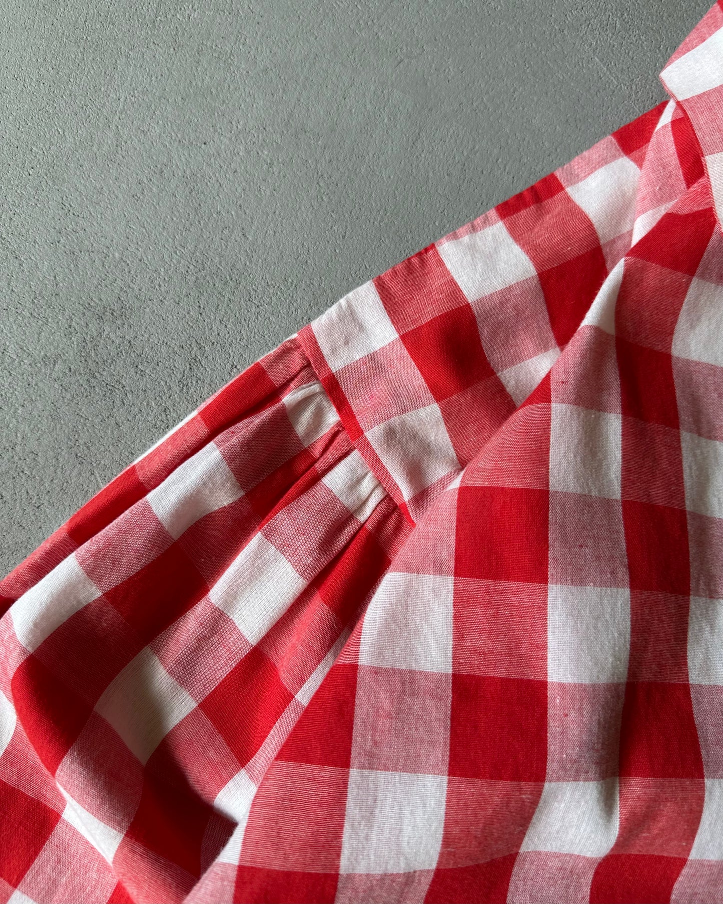 1970s - Red/White Plaid Handmade Overshirt - (W)L
