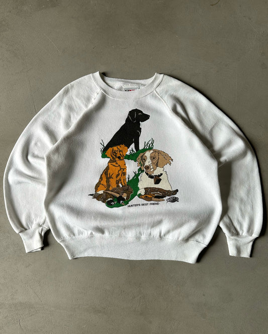 1980s - White "Hunters BF" Crewneck - M