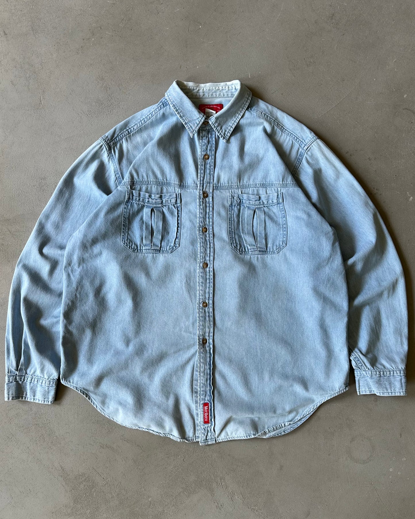 1990s - Denim Marlboro Shirt - XL