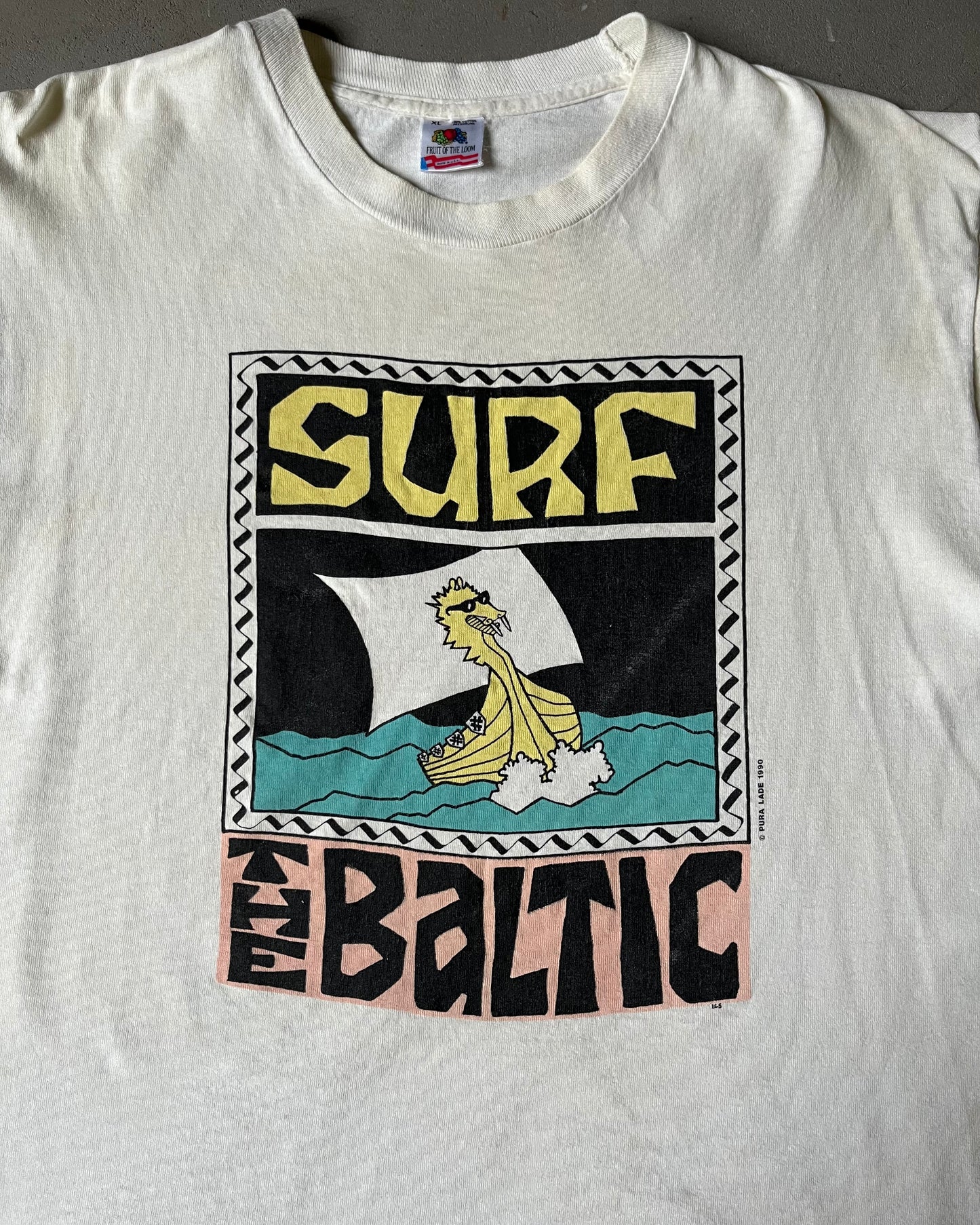 1990s - White Surf The Baltic T-Shirt - L