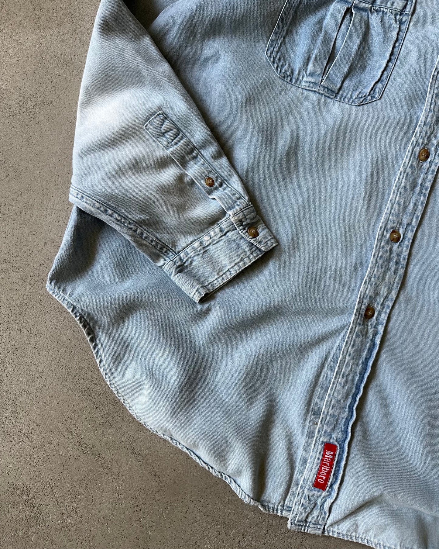 1990s - Denim Marlboro Shirt - XL