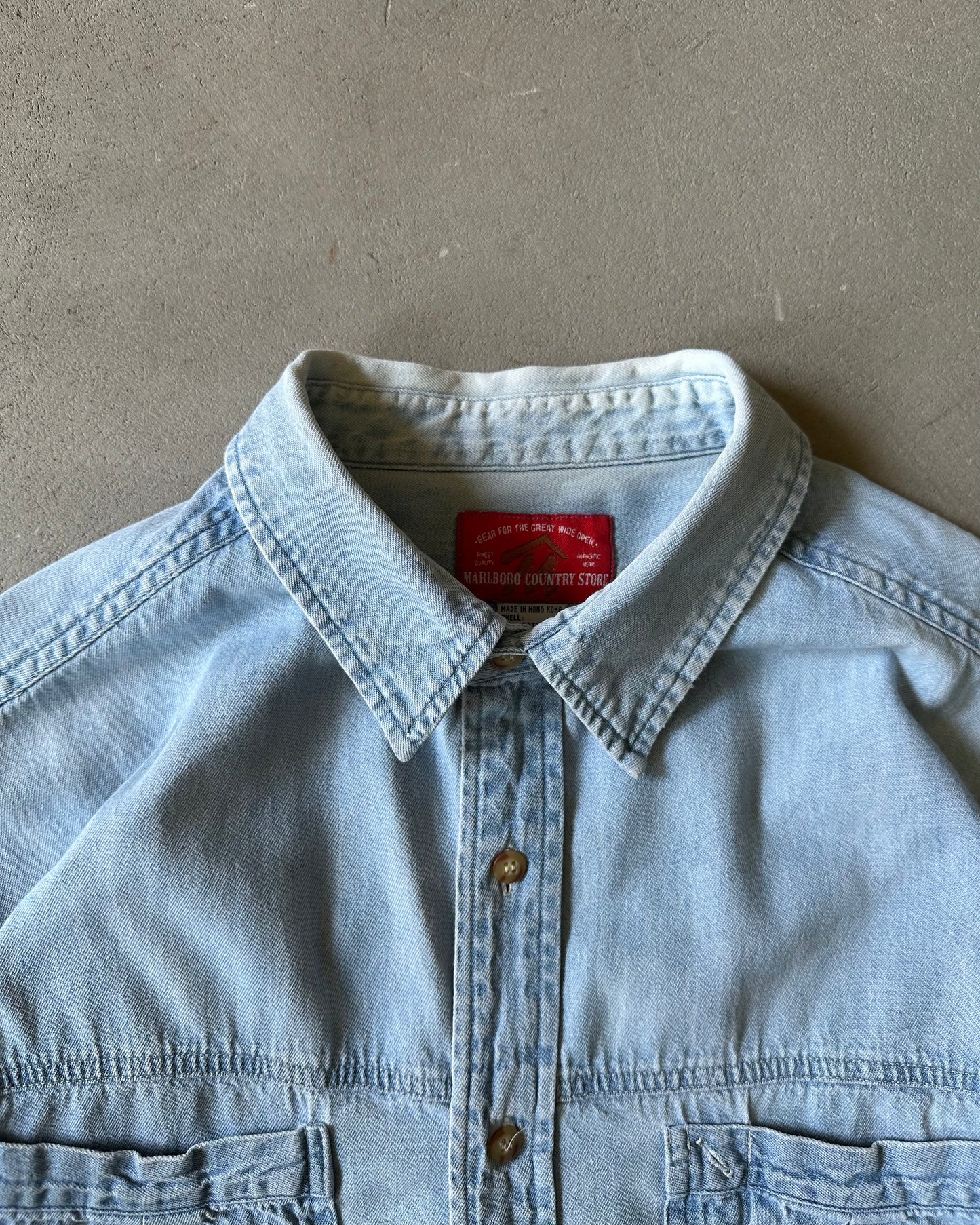 1990s - Denim Marlboro Shirt - XL