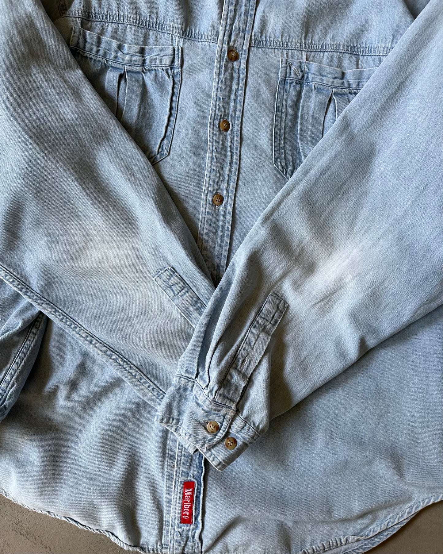 1990s - Denim Marlboro Shirt - XL