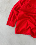 1960s - Red Wool Loop Collar Button Up - L