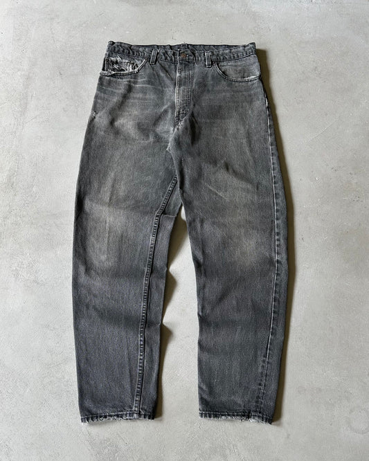 1980s - Distressed Charcoal 550 Levi's Jeans - 36x32