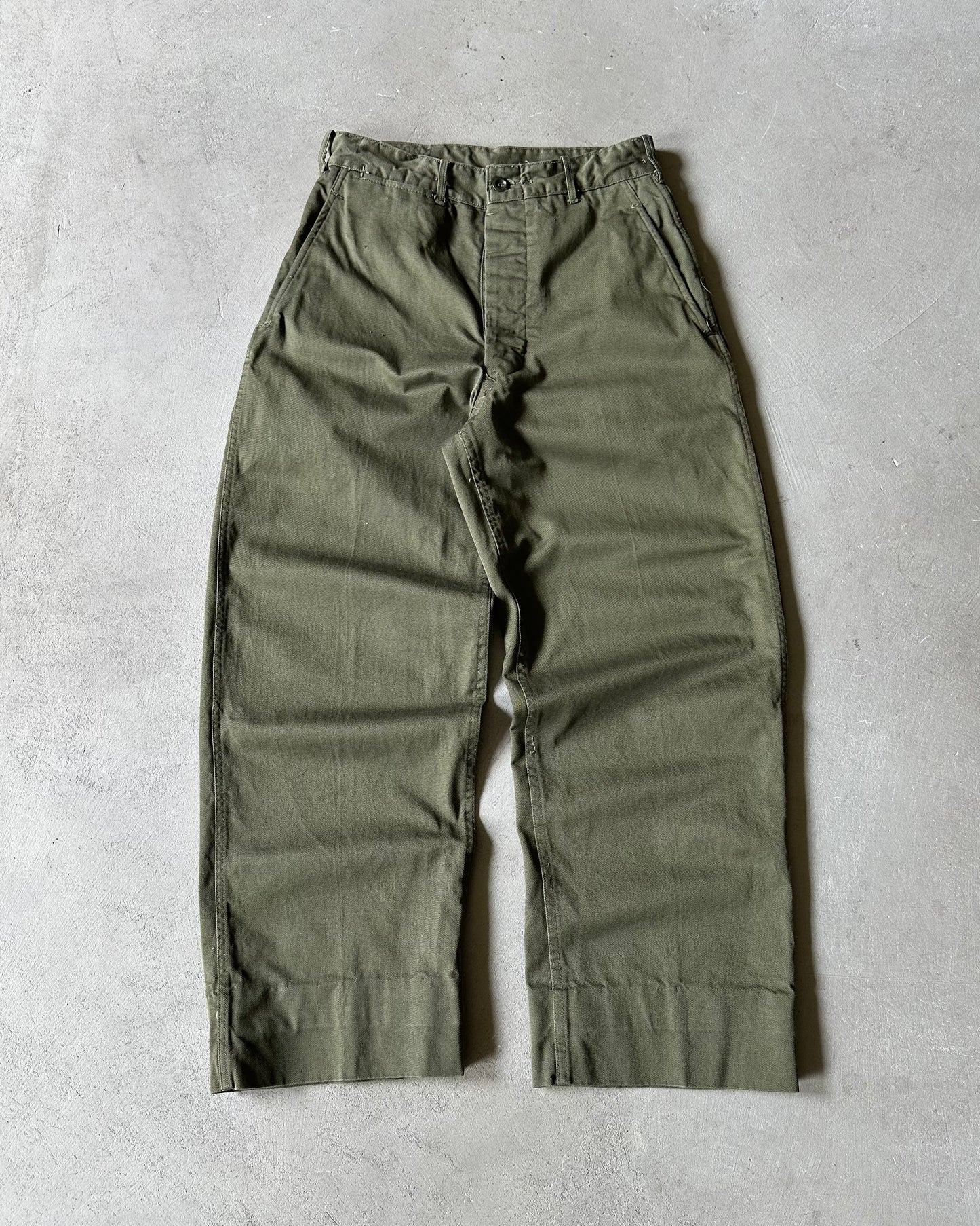 1950s - Green Military Trousers - 26x26