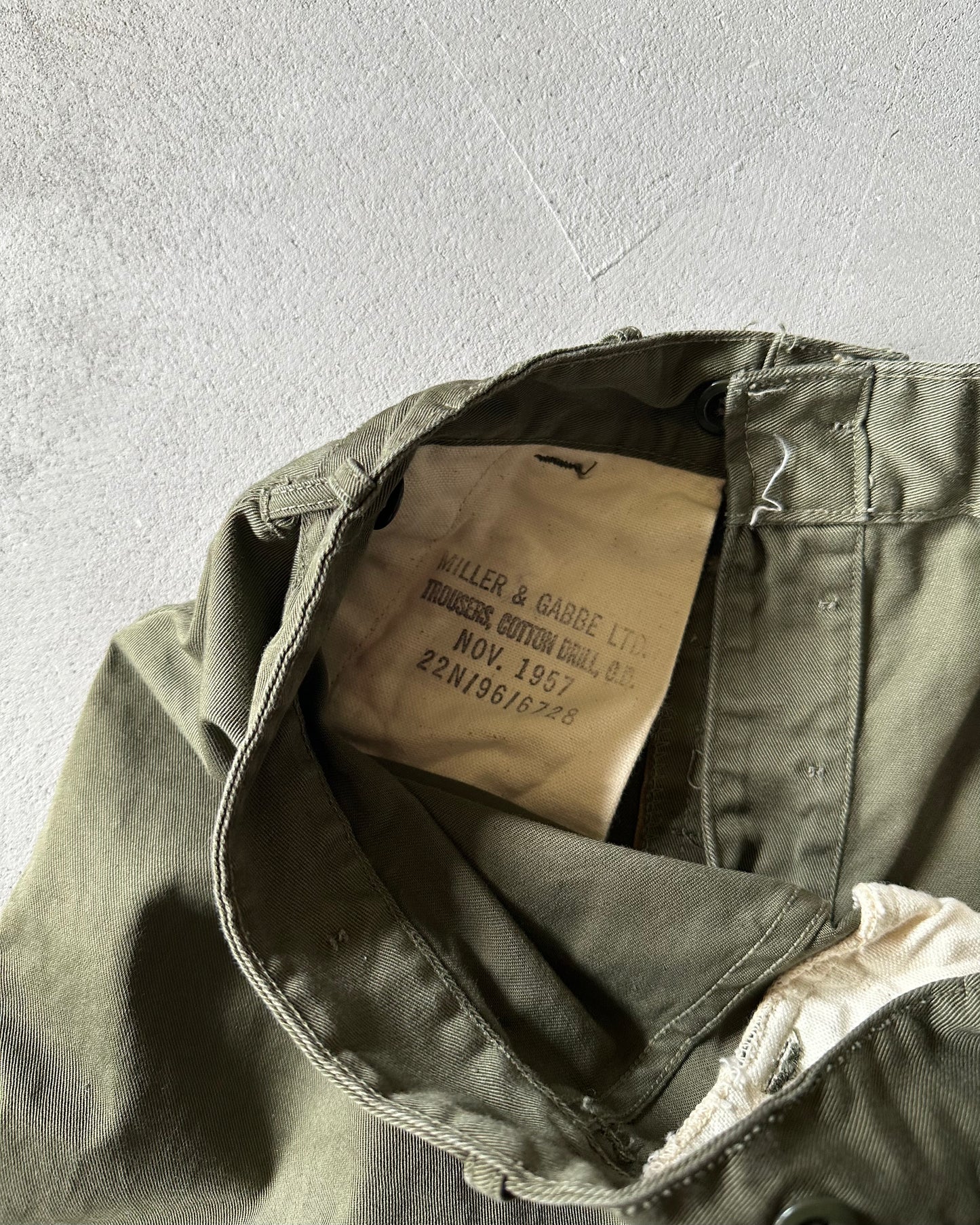 1950s - Green Military Trousers - 26x26