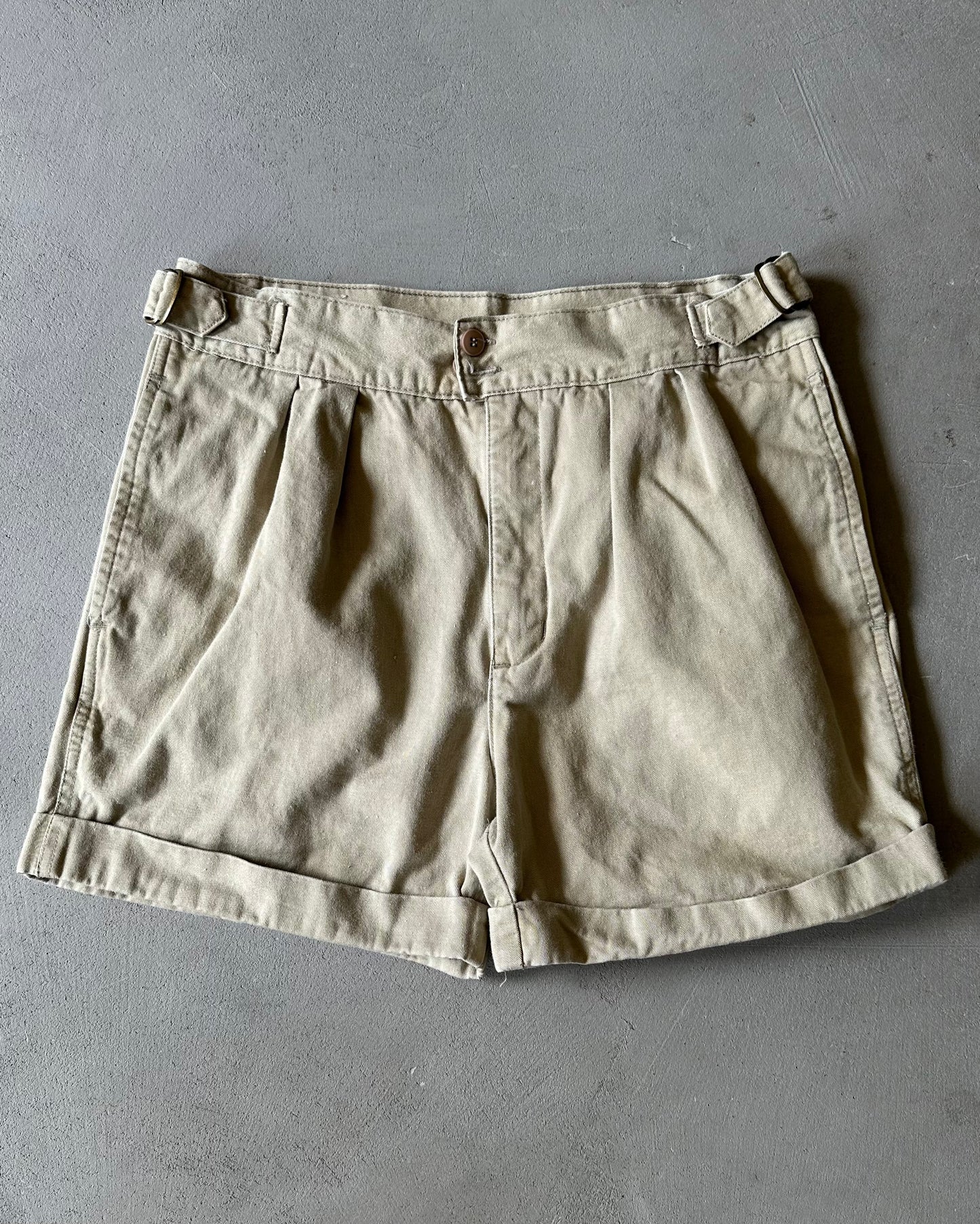 1980s - Beige Pleated Shorts - 30