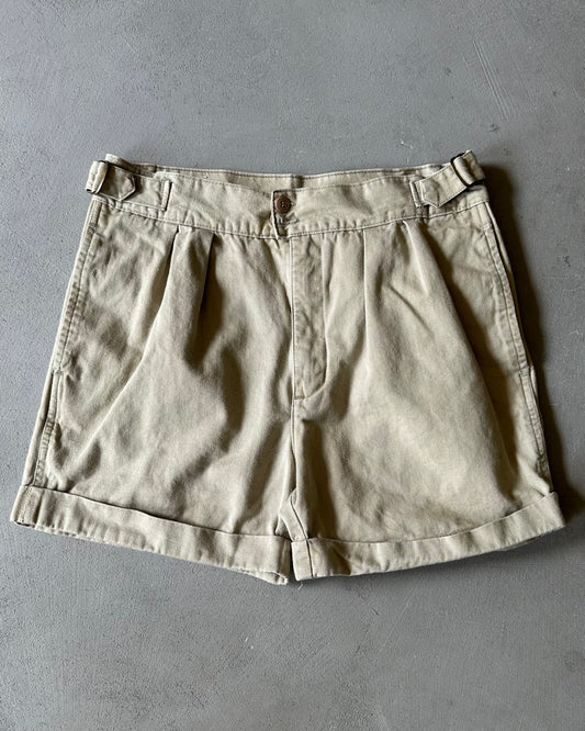 1980s - Beige Pleated Shorts - 30