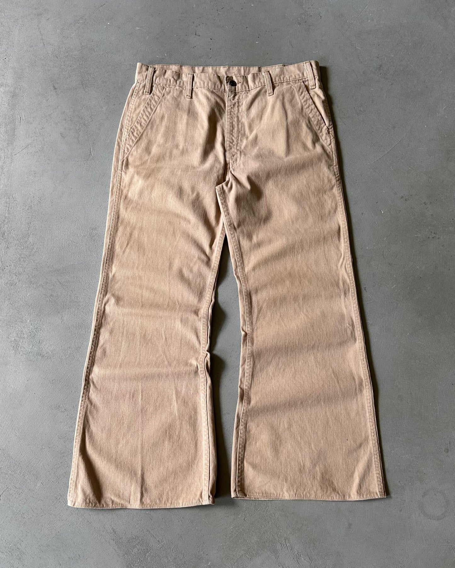 1970s - Tan Corduroy Levi's Bell Bottoms - 34x29