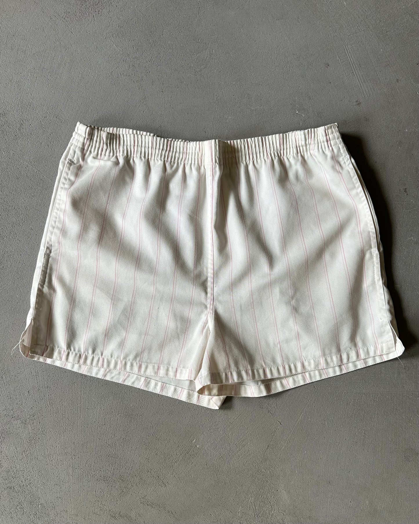 1980s - White/Pink Striped Shorts - M