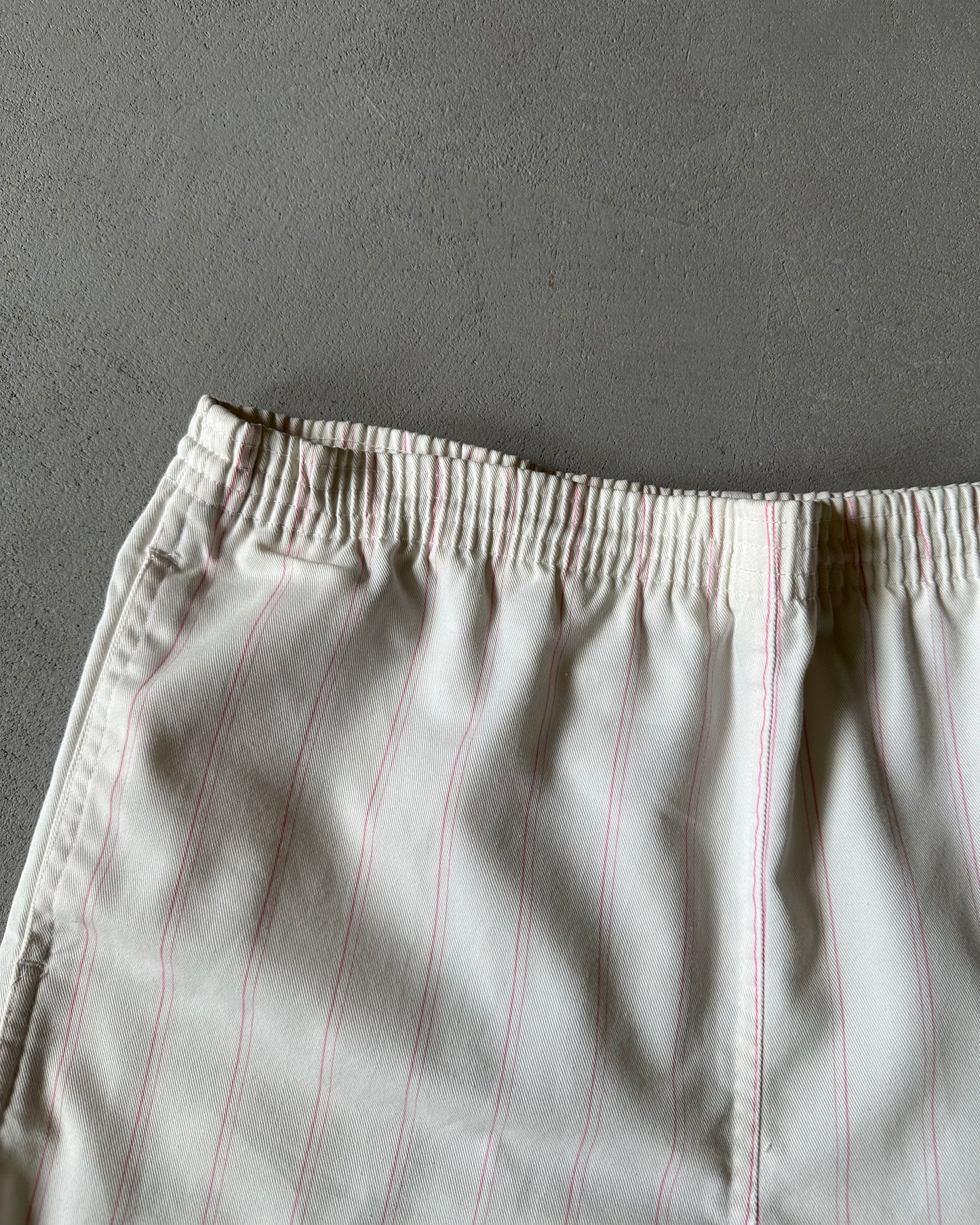 1980s - White/Pink Striped Shorts - M