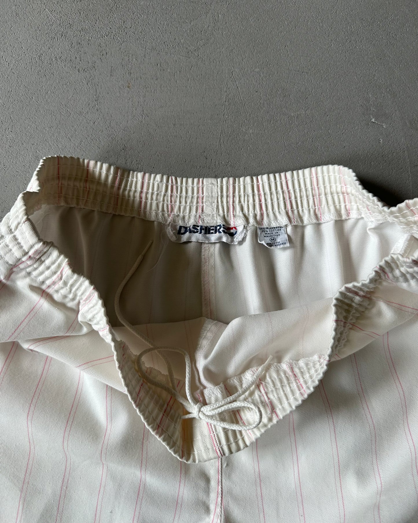 1980s - White/Pink Striped Shorts - M