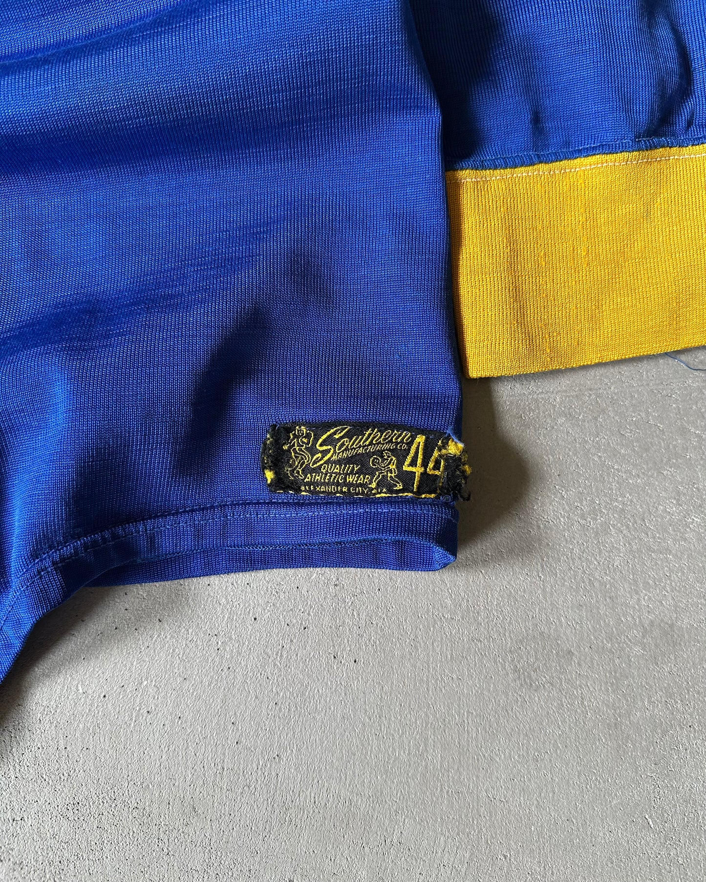 1950s - Distressed Blue/Yellow "73" Repaired Jersey - L/XL