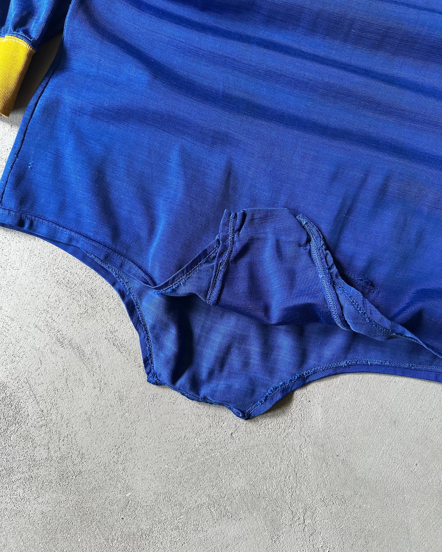 1950s - Distressed Blue/Yellow "73" Repaired Jersey - L/XL