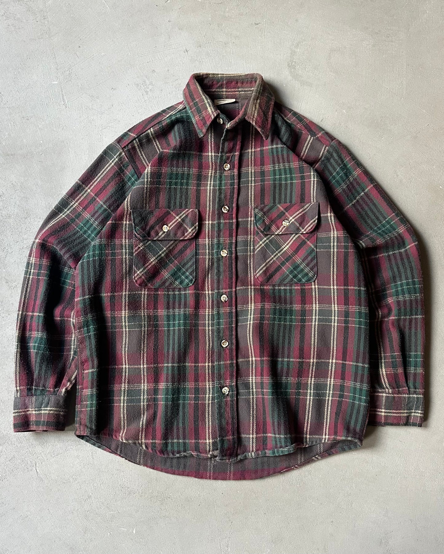 1990s - Red/Green Five Brother Plaid Flannel - M
