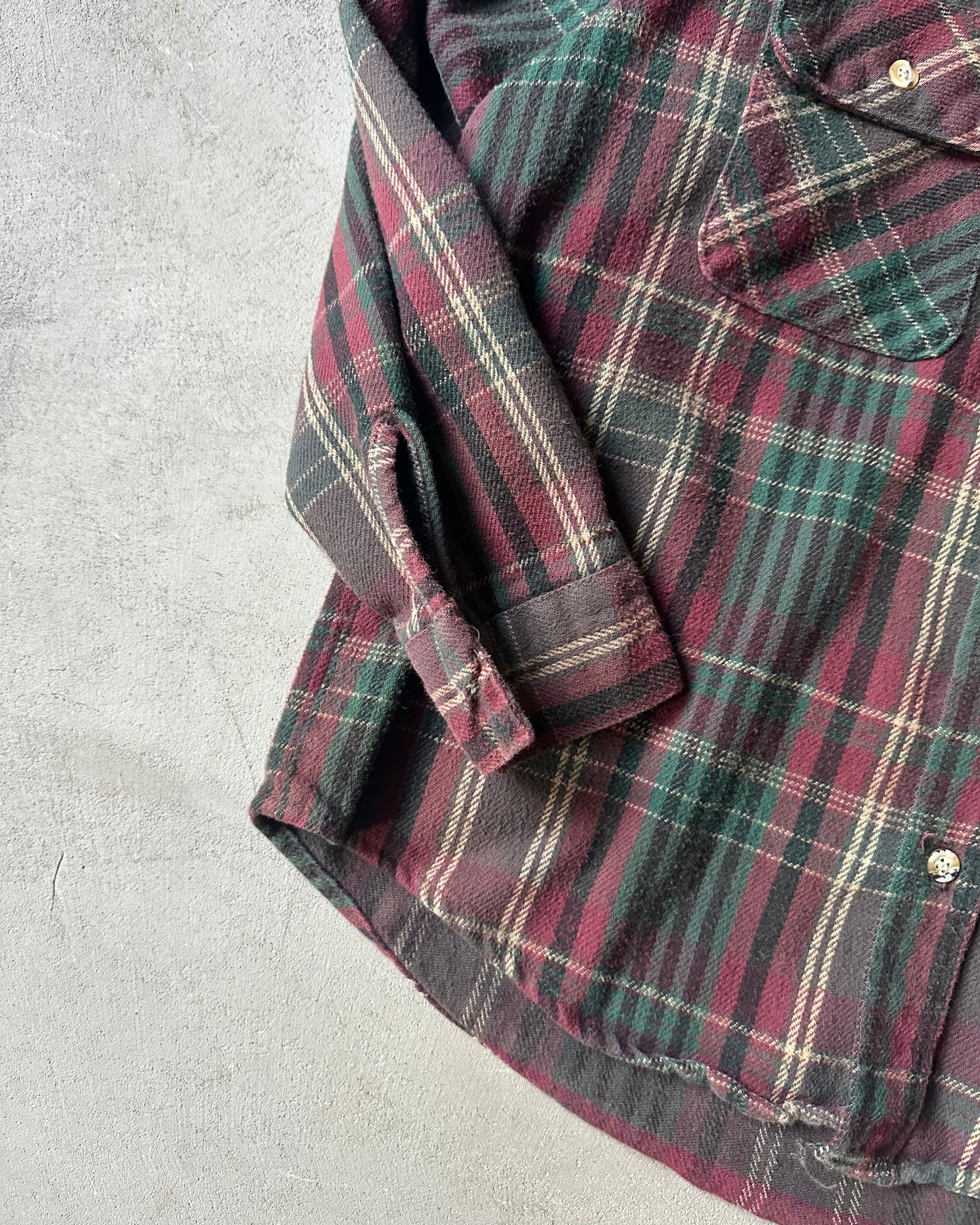 1990s - Red/Green Five Brother Plaid Flannel - M