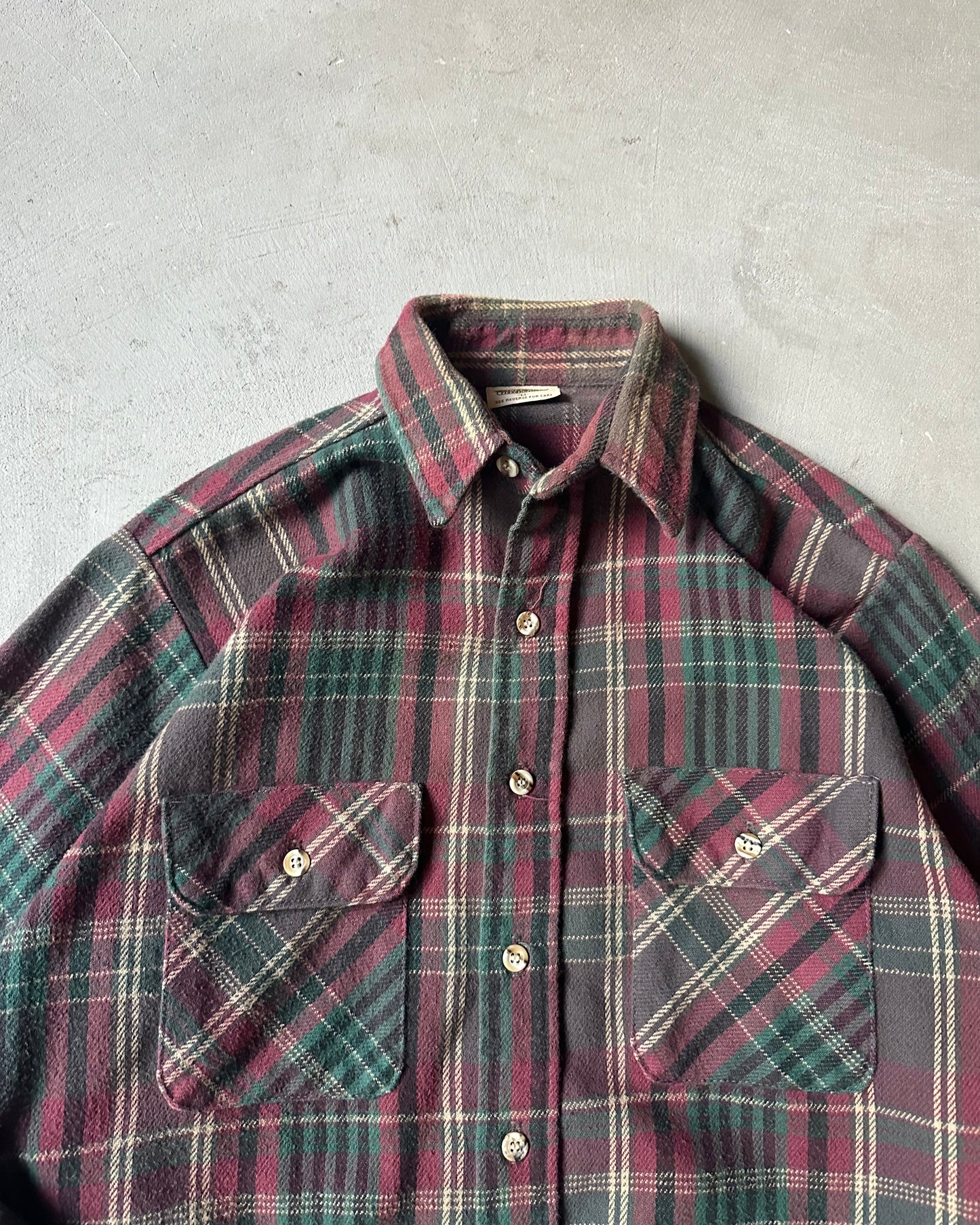 1990s - Red/Green Five Brother Plaid Flannel - M