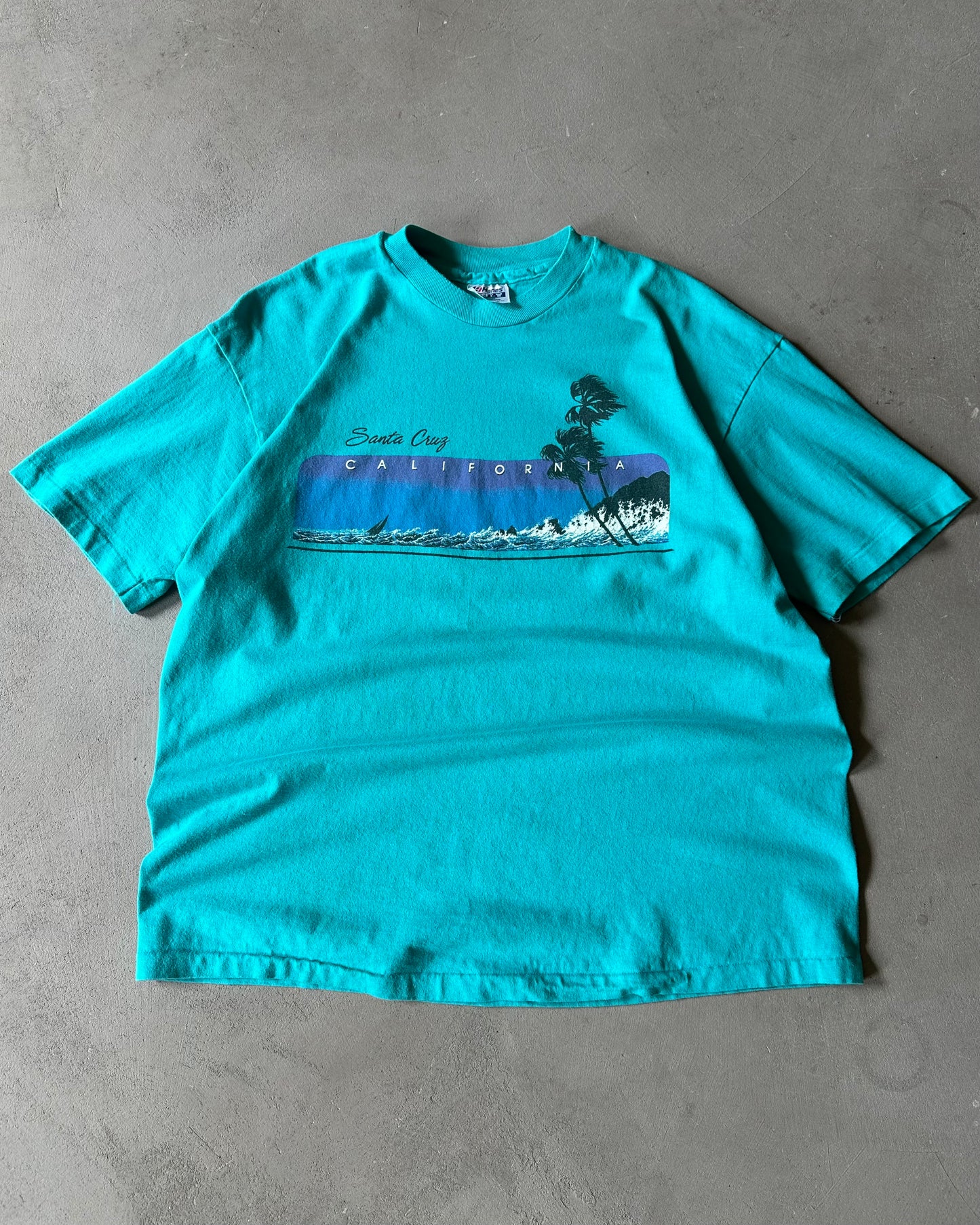 1990s - Aqua Santa Cruz T-Shirt - XL