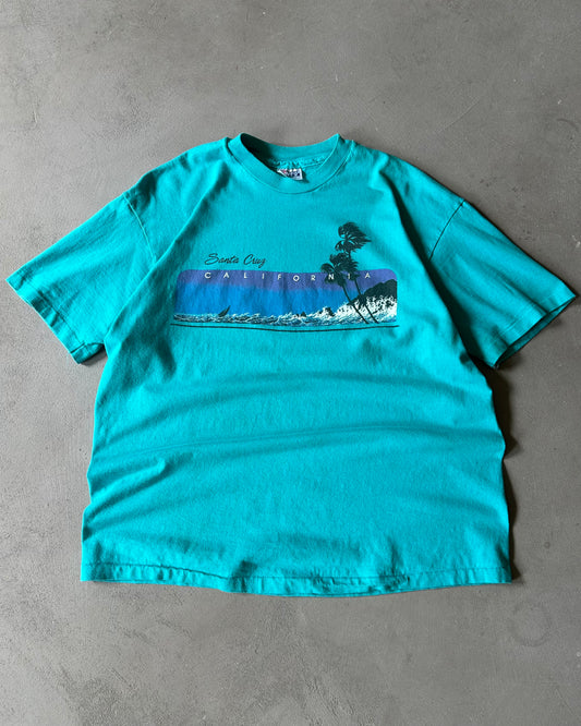 1990s - Aqua Santa Cruz T-Shirt - XL