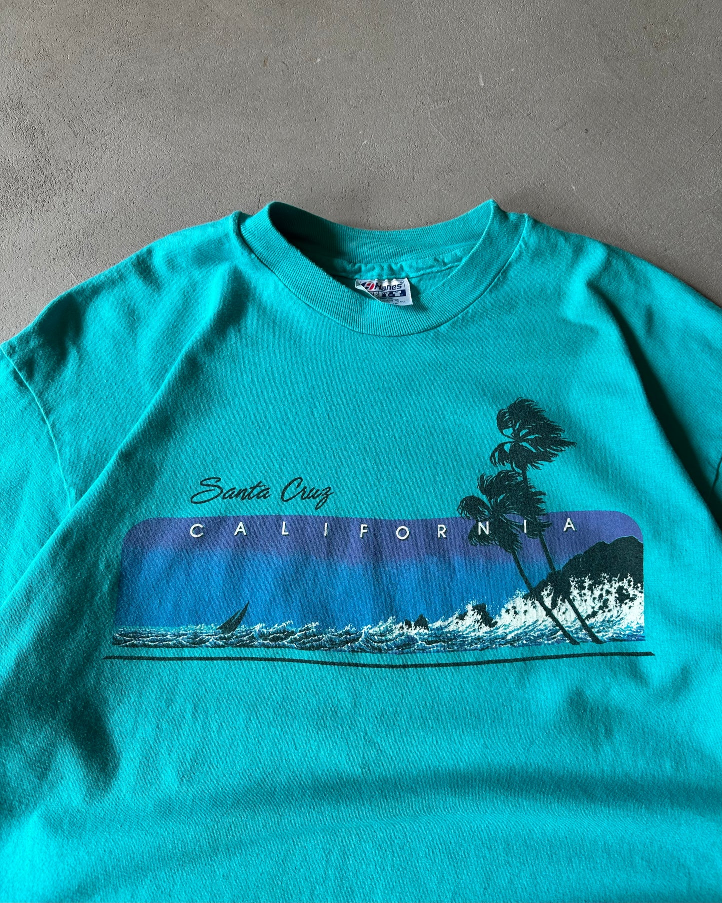 1990s - Aqua Santa Cruz T-Shirt - XL