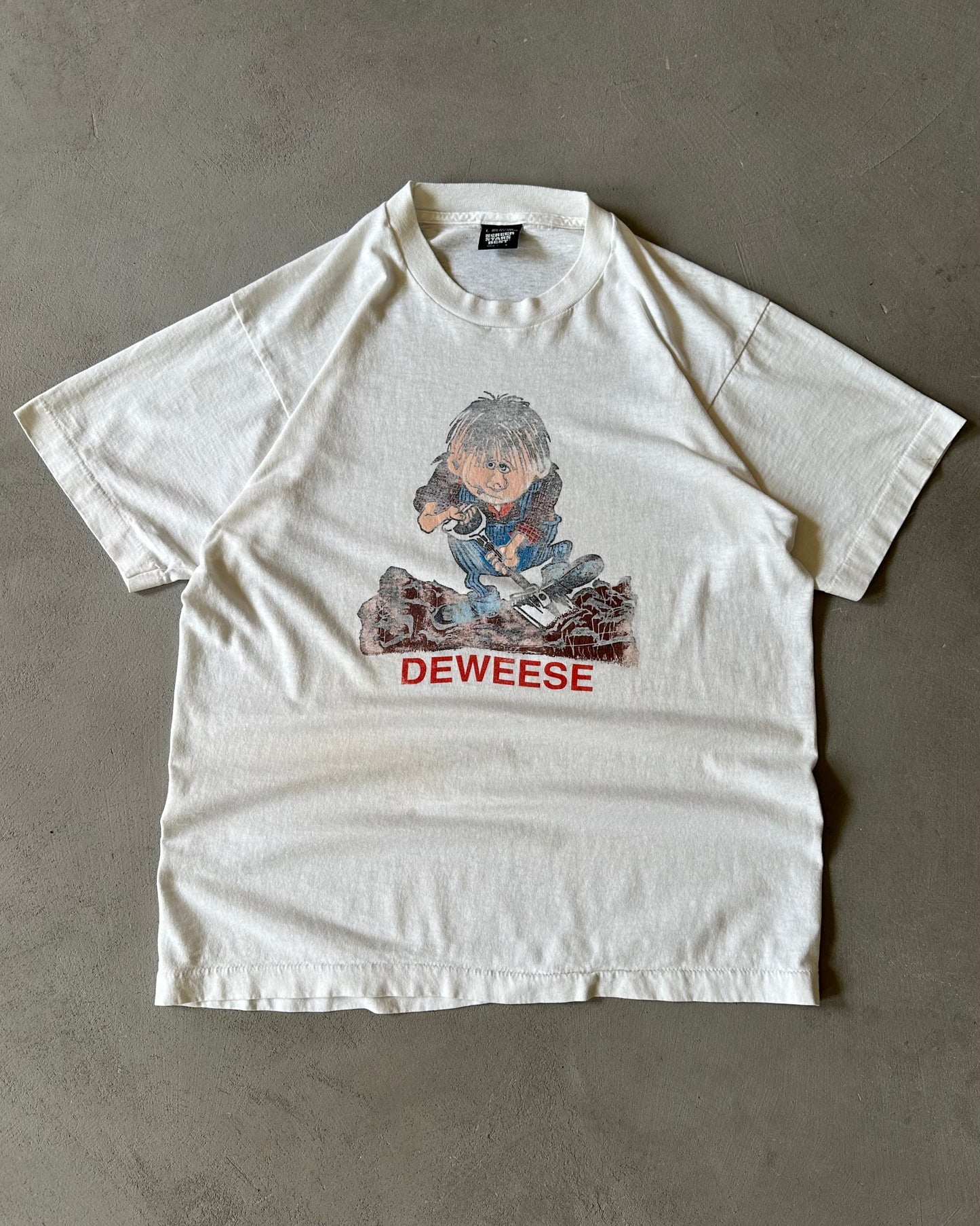 1990s - White DEWEESE T-Shirt - M