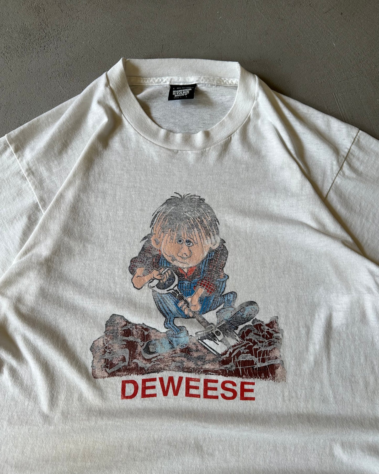 1990s - White DEWEESE T-Shirt - M