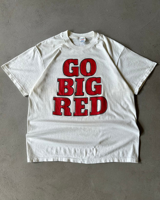 1980s - White GO BIG RED T-Shirt - S/M