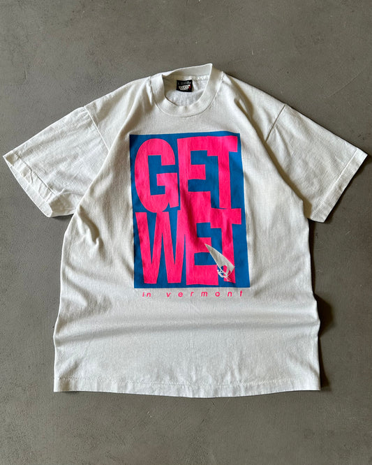 1990s - White Get Wet T-Shirt - M/L