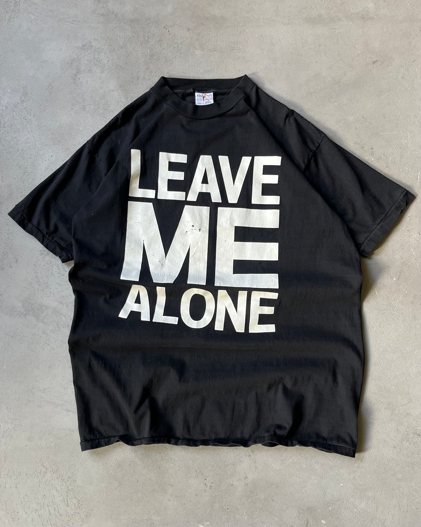 1990s - Black "Leave Me Alone" T-Shirt - XL
