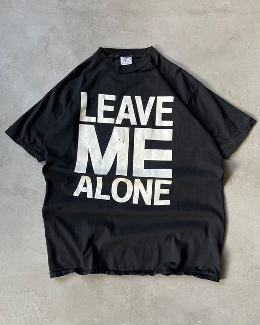 1990s - Black "Leave Me Alone" T-Shirt - XL