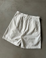 1990s - White Double Pleated Shorts - 34