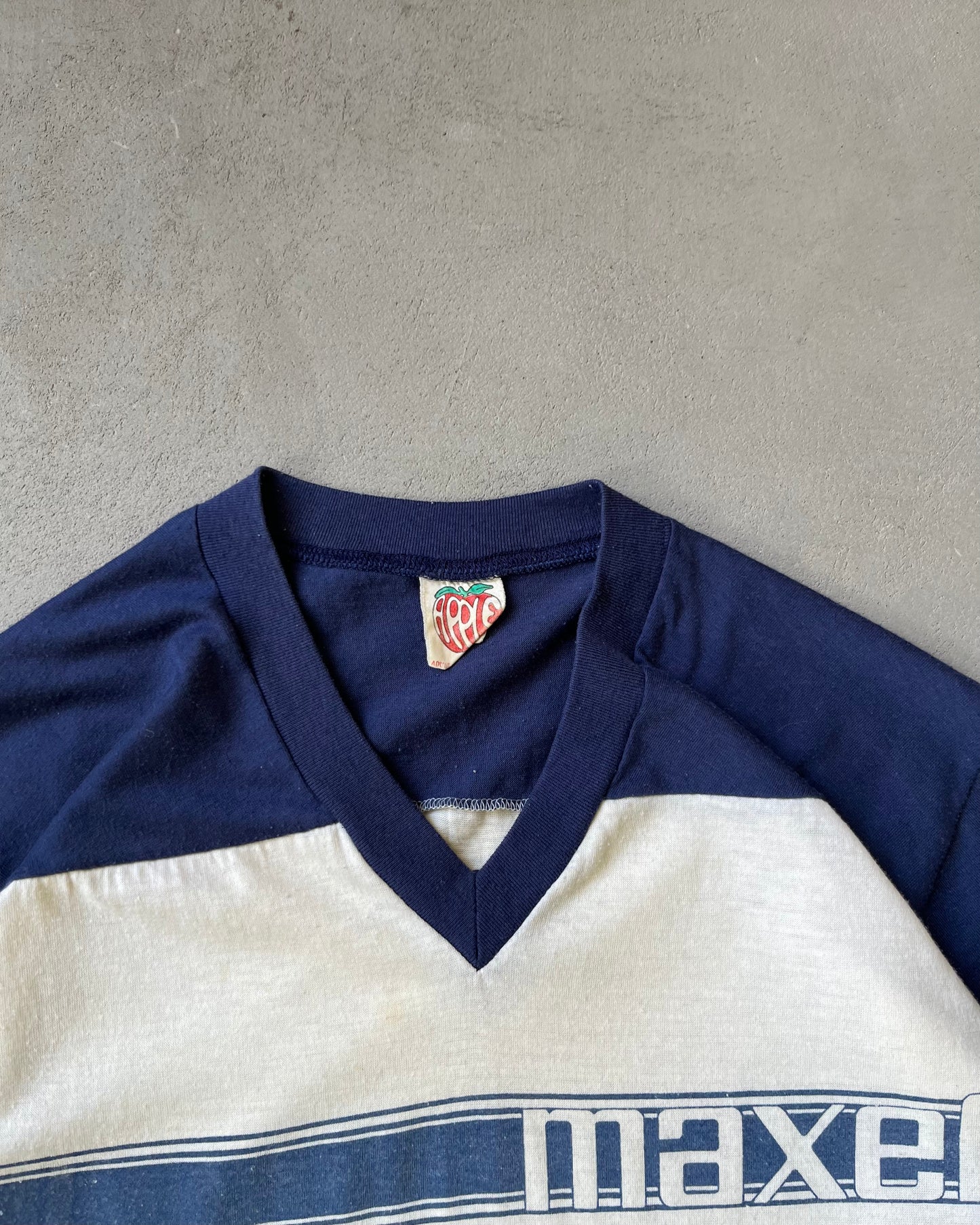 1980s - White/Navy Maxell T-Shirt - S