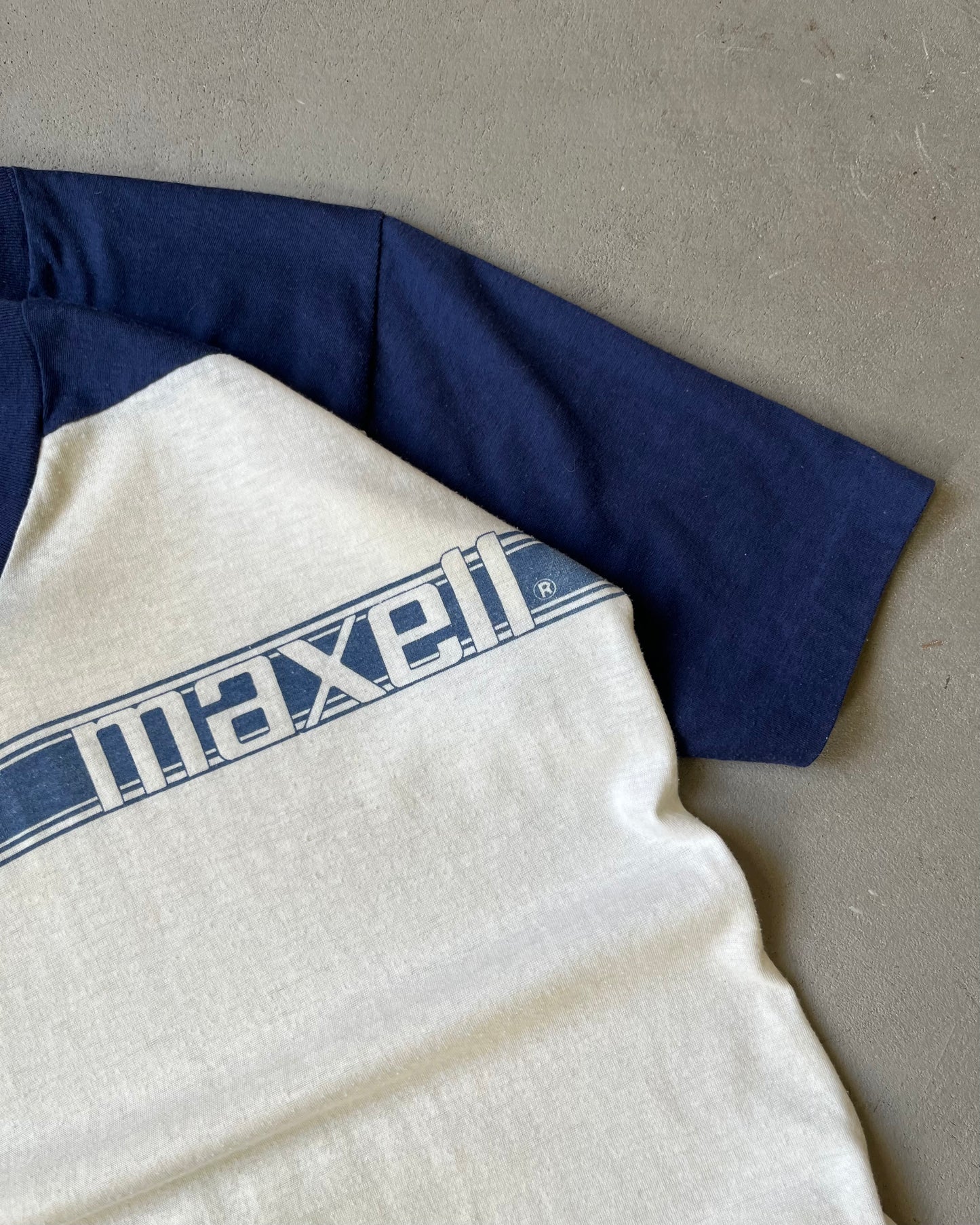 1980s - White/Navy Maxell T-Shirt - S