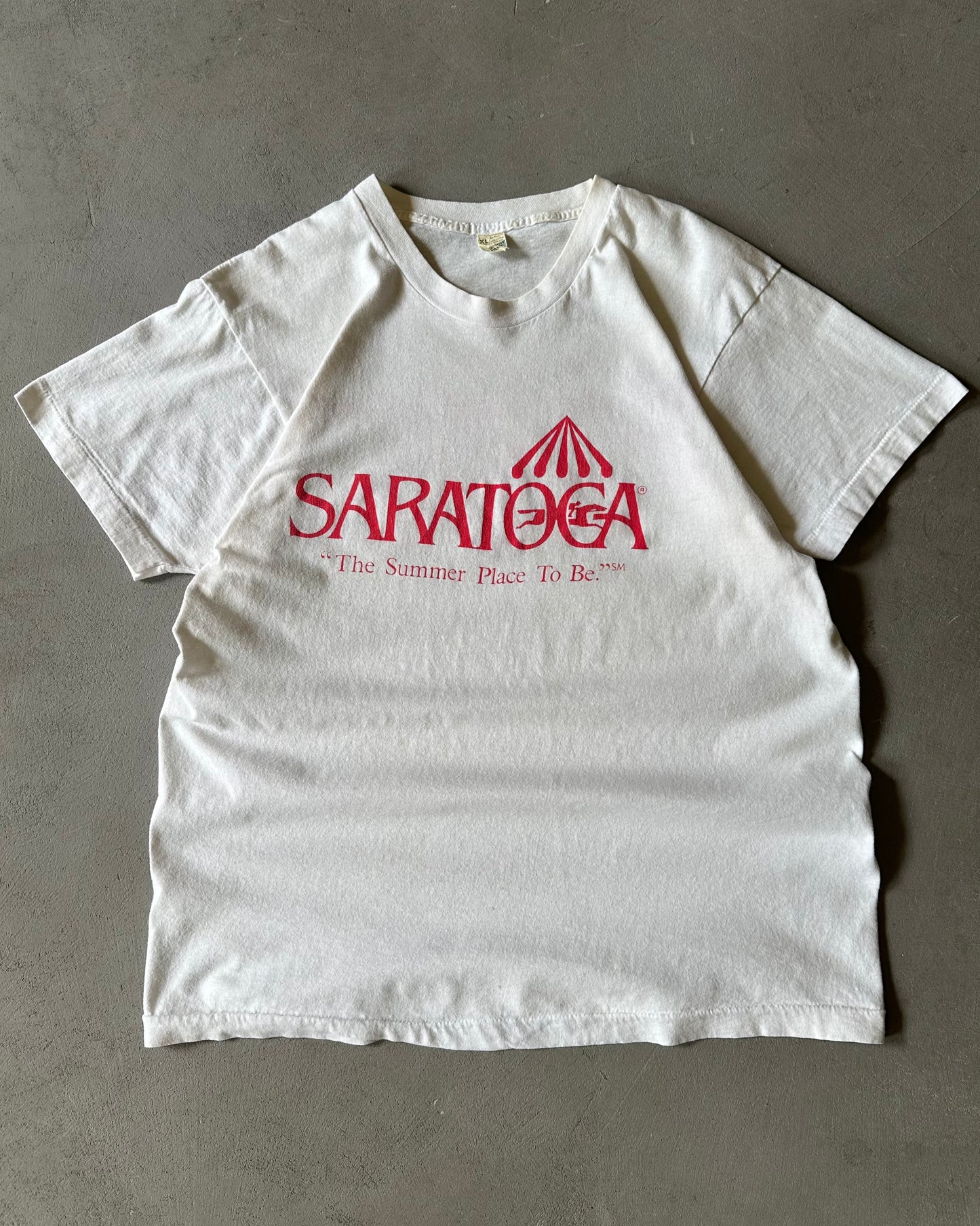 1990s - White SARATOGA T-Shirt - L