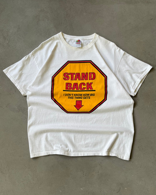 2000s - White Stand Back T-Shirt - XL