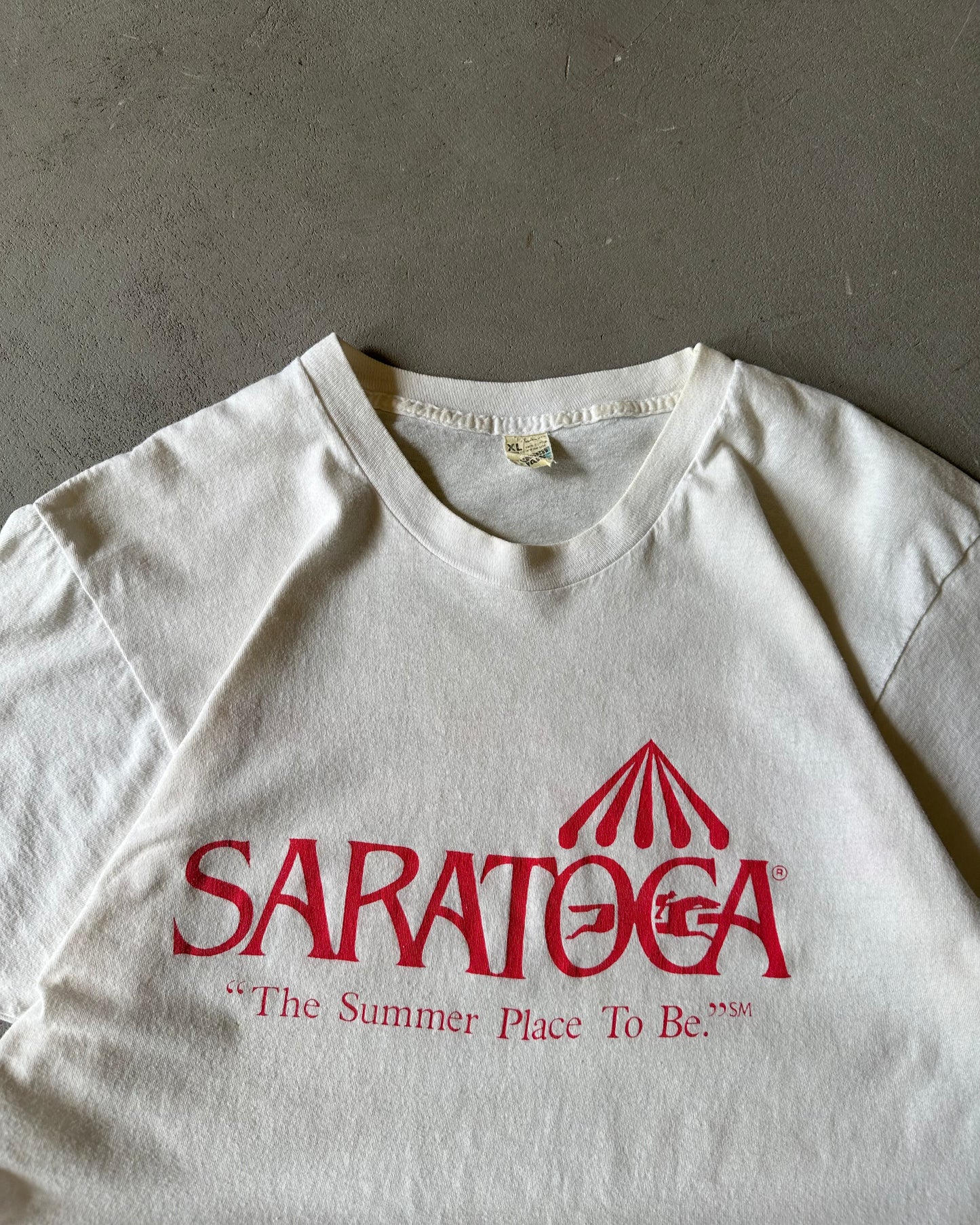 1990s - White SARATOGA T-Shirt - L
