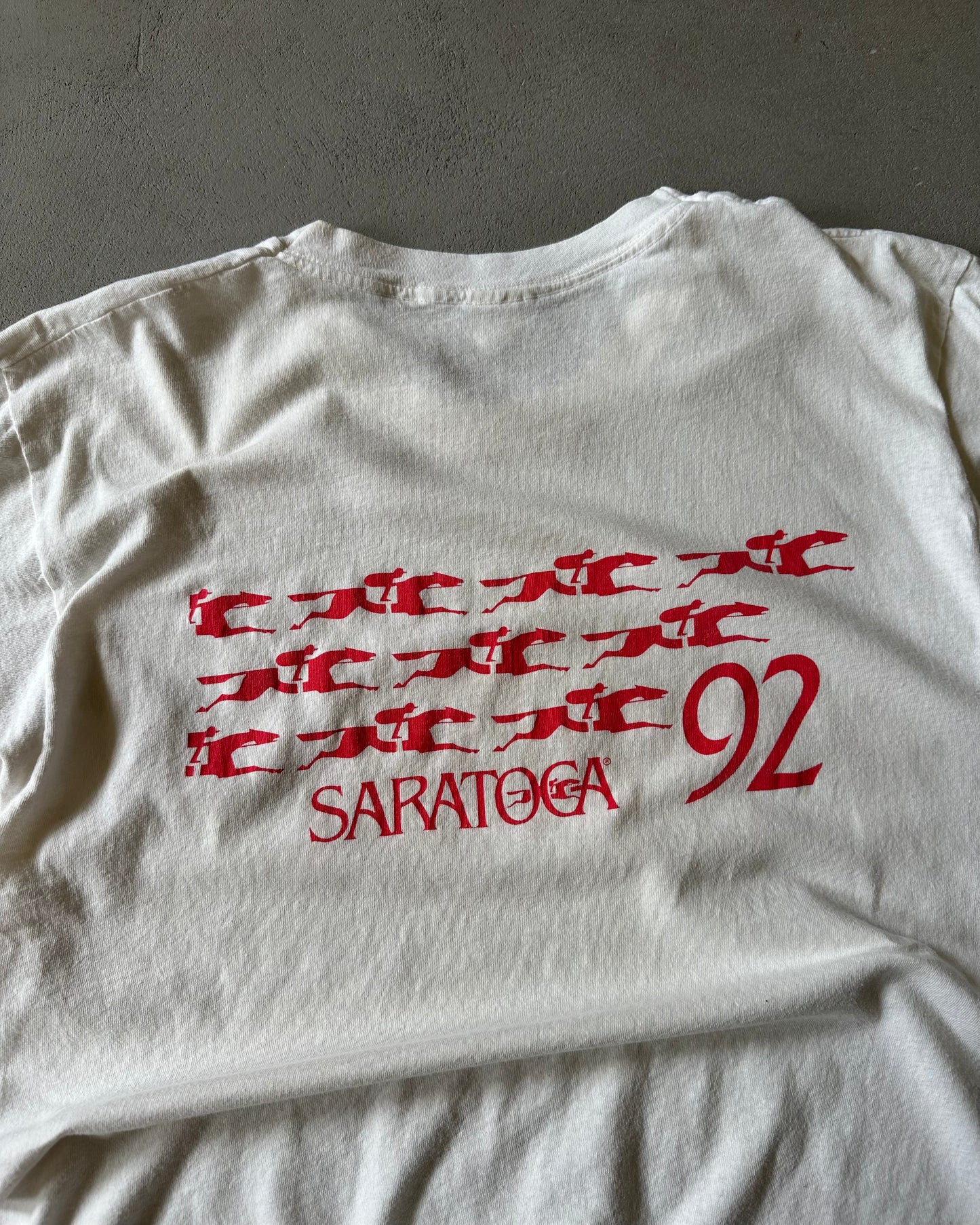 1990s - White SARATOGA T-Shirt - L