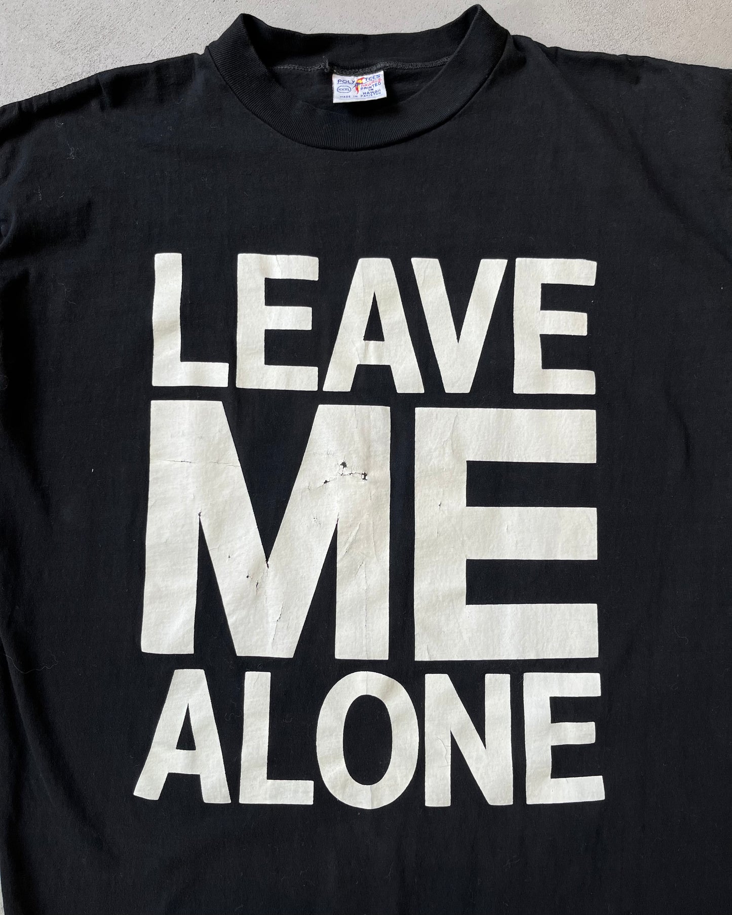 1990s - Black "Leave Me Alone" T-Shirt - XL