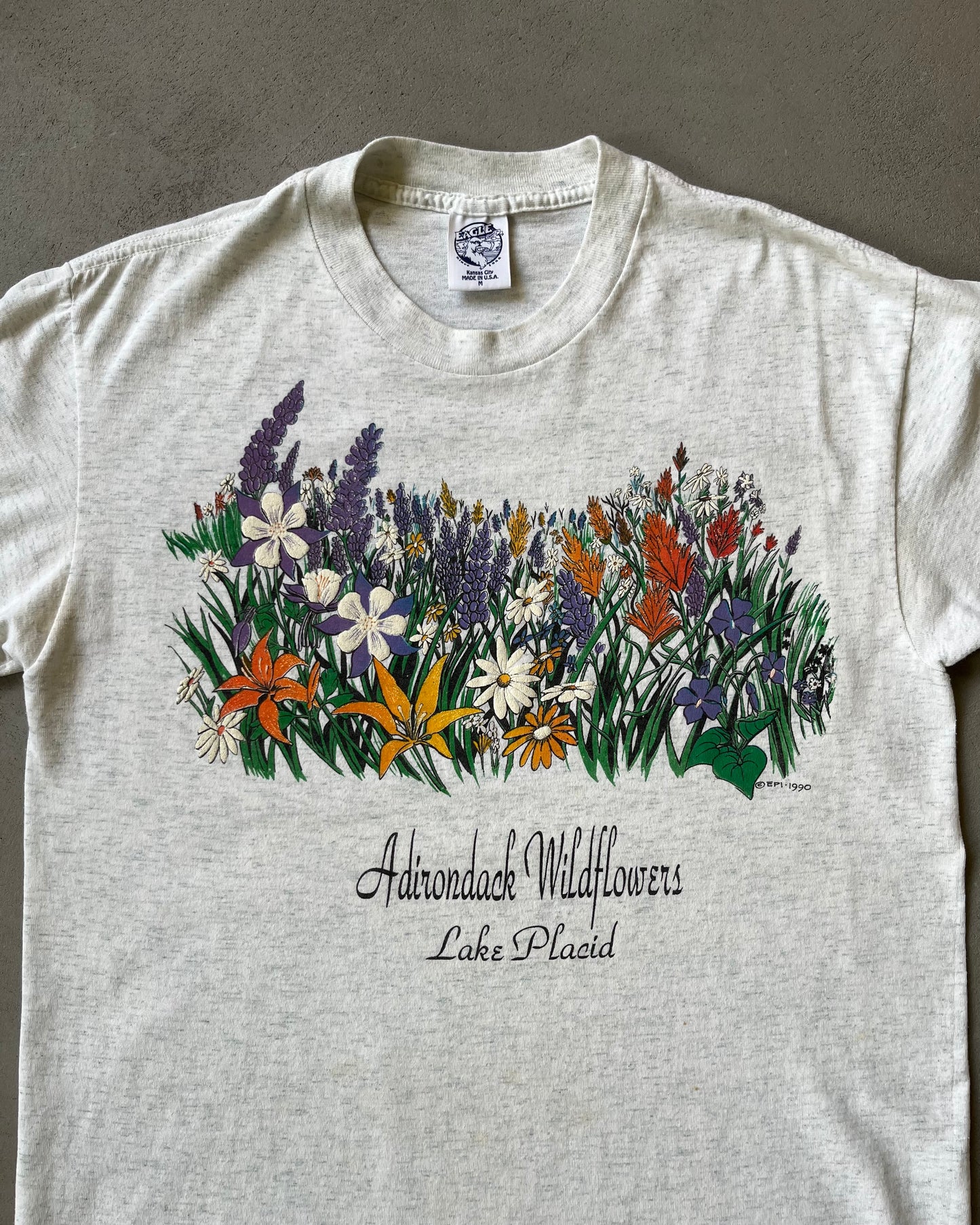 1990s - Ash Grey Lake Placid T-Shirt - M