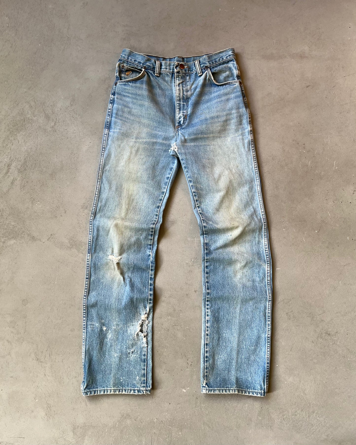 1980s - Distressed Wrangler Slim Jeans - 29x34
