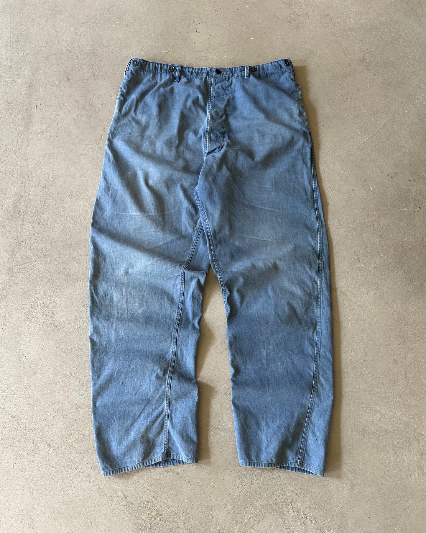 1970s - Faded Blue Euro Light Work Pants - 34x28