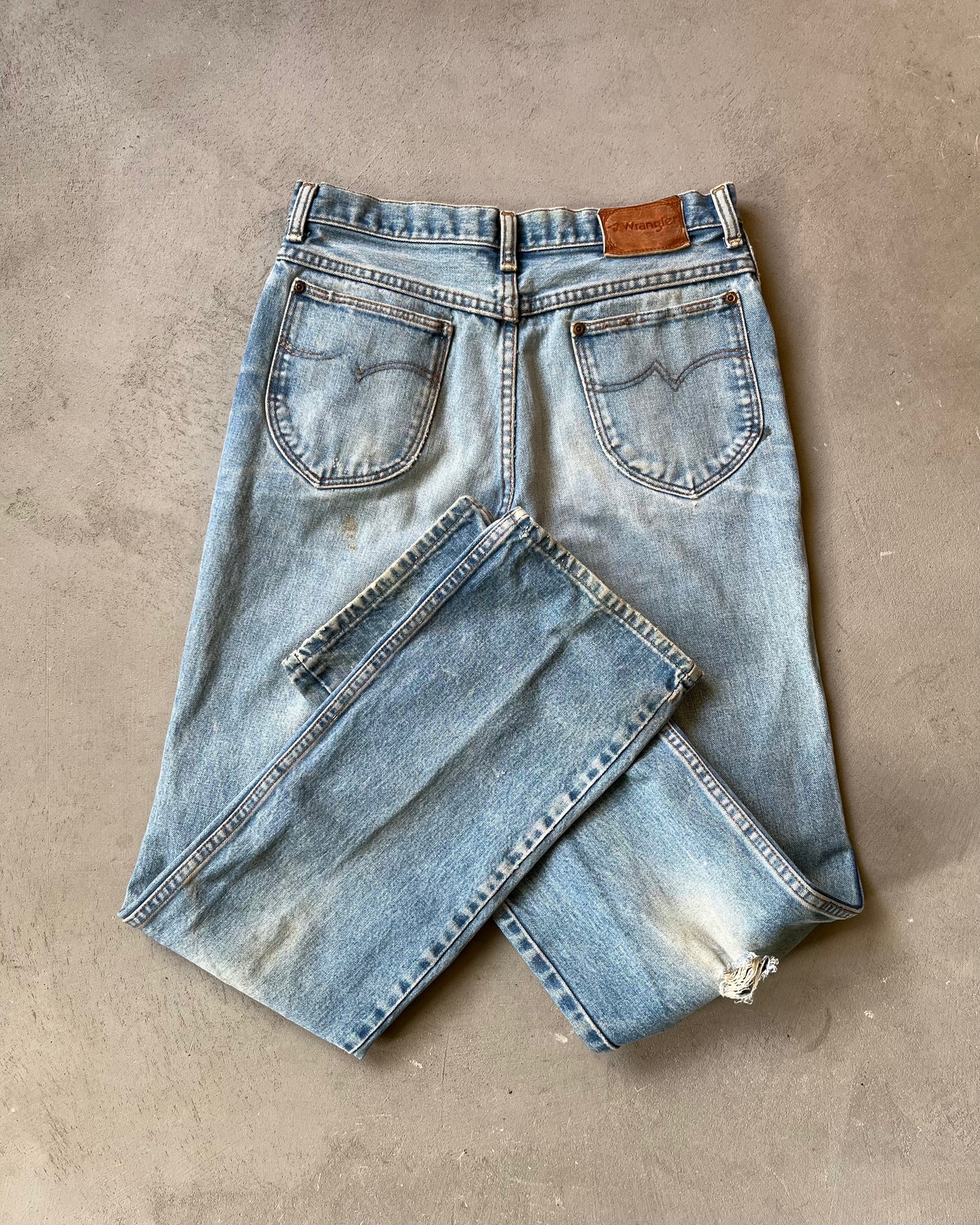 1980s - Distressed Wrangler Slim Jeans - 29x34