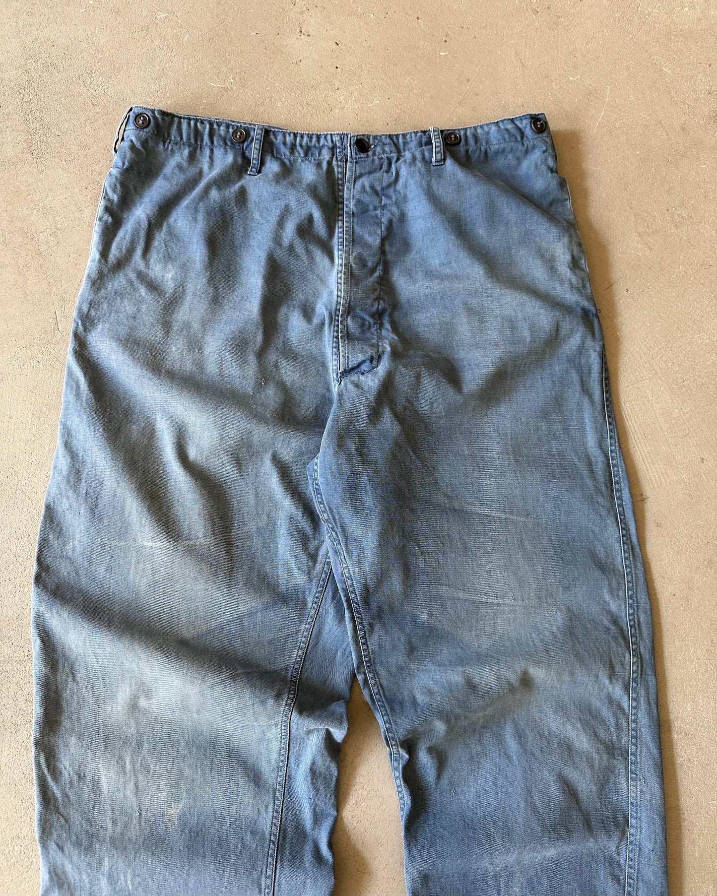 1970s - Faded Blue Euro Light Work Pants - 34x28