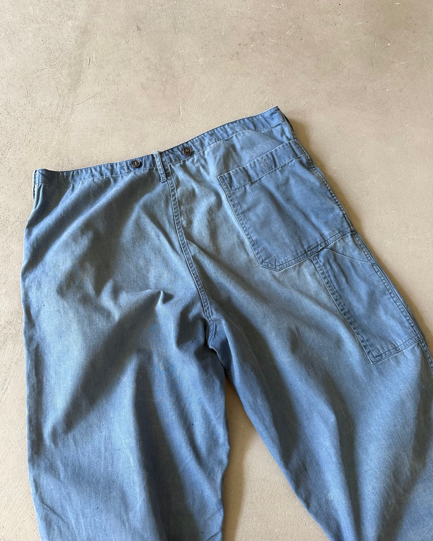 1970s - Faded Blue Euro Light Work Pants - 34x28