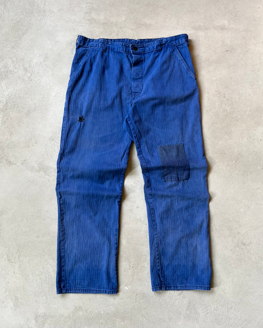 1980s - Patchwork Blue HBT Euro Pants - 36x30