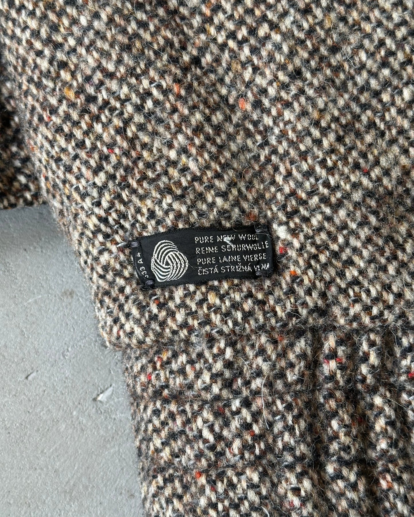 1980s - Tan/Black Wool Bomber Jacket - L/XL